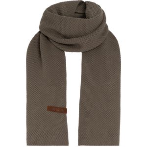 Knit Factory Jazz Gebreide Sjaal Dames & Heren - Bruine Wintersjaal - Langwerpige sjaal - Wollen sjaal - Heren sjaal - Dames sjaal - Cappuccino - 200x30 cm