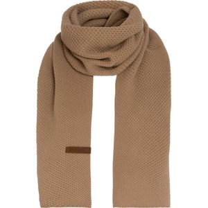 Knit Factory Jazz Gebreide Sjaal Dames & Heren - Bruine Wintersjaal - Langwerpige sjaal - Wollen sjaal - Heren sjaal - Dames sjaal - Nude - 200x30 cm