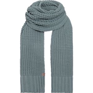 Knit Factory Robin Gebreide Sjaal Dames & Heren - Warme Wintersjaal - Grof gebreid - Langwerpige sjaal - Wollen sjaal - Heren sjaal - Dames sjaal - Unisex - Stone Green - Groen - 200x40 cm
