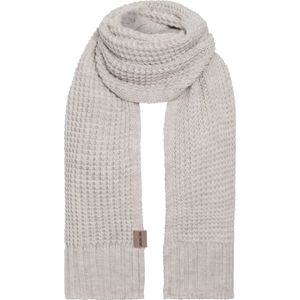 Knit Factory Robin Gebreide Sjaal Dames & Heren - Warme Wintersjaal - Grof gebreid - Langwerpige sjaal - Wollen sjaal - Heren sjaal - Dames sjaal - Unisex - Beige - 200x40 cm
