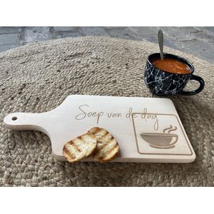 Creaties van Hier - serveerplankje - soep - 35 cm - hout