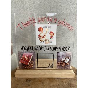 Creaties van Hier - sinterklaas - aftelkalender - 20x20 cm - plexiglas