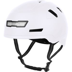 VINZ Nevis Speed Pedelec Helm Mat Wit | NTA 8776 goedgekeurd | Snorfiets helm Snorscooter | Geschikt voor Helmplicht Blauw Kenteken - L