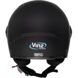 VINZ Como Jethelm ECE 22.06 goedgekeurde Scooterhelm | Scooter Helm Snorfiets | Motorhelm - Mat Zwart