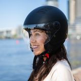 VINZ Como Jethelm ECE 22.06 goedgekeurde Scooterhelm | Scooter Helm Snorfiets | Motorhelm - Mat Zwart