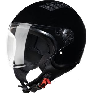 VINZ Como Jethelm ECE 22.06 goedgekeurde Scooterhelm | Scooter Helm Snorfiets | Motorhelm - Zwart