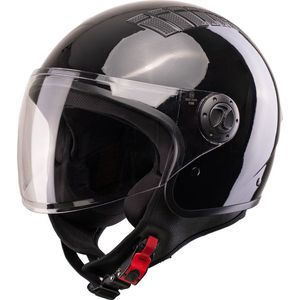 VINZ Como Jethelm ECE 22.06 goedgekeurde Scooterhelm | Scooter Helm Snorfiets | Motorhelm - Zwart