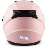 VINZ Kennet Integraalhelm met Zonnevizier / Motorhelm / Scooter helm / Brommerhelm – Mat Roze