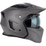 VINZ Kioto Streetfighter Helm / Jethelm / Scooterhelm / Motorhelm Titanium