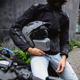 VINZ Kioto Streetfighter Helm / Jethelm / Scooterhelm / Motorhelm Titanium