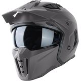 VINZ Kioto Streetfighter Helm / Jethelm / Scooterhelm / Motorhelm Titanium