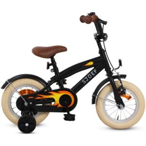 SJOEF Cruise Jongensfiets 12 inch - Mat Zwart