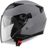 VINZ Calobra Jethelm Met Zonnevizier / Motorhelm / Scooterhelm - Mat Titanium