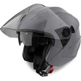 VINZ Calobra Jethelm Met Zonnevizier / Motorhelm / Scooterhelm - Mat Titanium