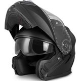 VINZ Santos Systeemhelm - Mat Zwart - Lichtgewicht 1600 Gram - Inclusief Opbergzak