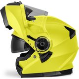 VINZ Santos Systeemhelm met Zonnevizier | Scooterhelm & Motorhelm & Brommerhelm | ECE 22.06 goedgekeurd | Lichtgewicht 1600 gram | Inclusief Opbergzak | Fluor Geel - S