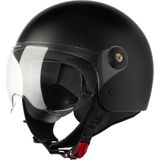 VINZ Duoro Jethelm met Vizier / Scooter Helm / Snorscooterhelm - Mat Zwart