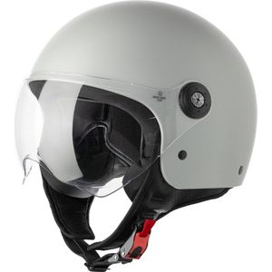 VINZ Duoro Jethelm met Vizier / Scooter Helm / Snorscooterhelm Mat Grijs
