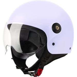 VINZ Duoro Jethelm met Vizier / Scooter Helm / Snorscooterhelm - Wit