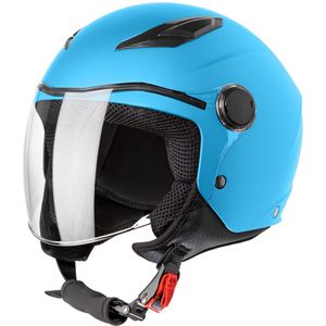 VINZ - Magic - Scooterhelm - Licht Blauw - ECE 22.06 goedgekeurd - Lichtgewicht 1000 gram