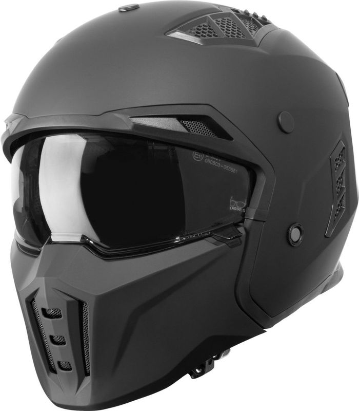 VINZ Shuto Streetfighter Helm / Jethelm / Scooterhelm / Motorhelm Mat Zwart