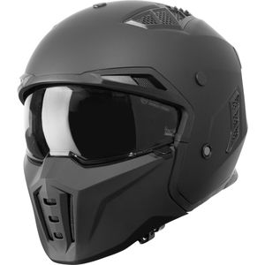 VINZ Shuto Streetfighter Helm / Jethelm / Scooterhelm / Motorhelm Mat Zwart