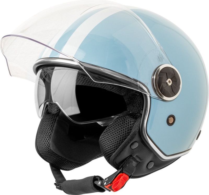 VINZ - Arenas - Jethelm - Licht Blauw - ECE 22.06 goedgekeurd - Lichtgewicht 1200 gram