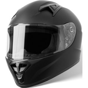 VINZ Parana Kinderhelm / Integraalhelm Kind voor Scooter & Motor & Brommer | Scooterhelm Kind | ECE 22.06 goedgekeurd | Lichtgewicht 1250 gram | Inclusief Opbergzak | Mat Zwart - YL