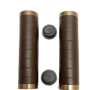 Falkx Leren handvatten - dubbele lock ring - 130 mm - bruin