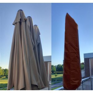 Parasolhoes voor Dubbele Parasol - Zwart - 250x55x60 cm - 3 Koppige parasolhoes - RED Label