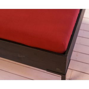 Split Topper Hoeslaken Kayori Saiko Rood (Jersey)-180 x 220 cm