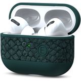 Njord Collections AirPods Pro Hoesje / Airpods Pro Case - Beschikt over Hoogwaardig Zalmleer - Ondersteunt draadloos laden - Beschermt tegen krassen en stoten - Duurzaam materiaal - Groen