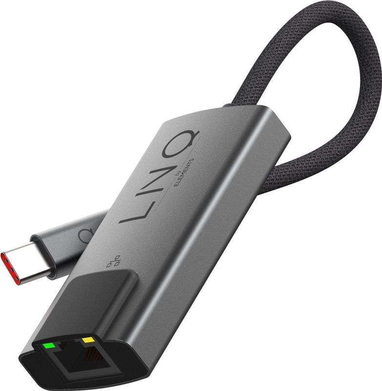 LINQ Connects USB-C naar Ethernet Hub - Grijs