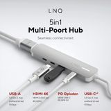 Linq Lq49051 Hub - HDMI 2.0 - 1x Poort - 140W USB-C PD - 1x USB-A 3.2 Gen 2