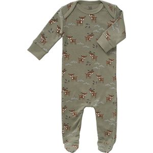 Fresk - Pyjama met Voetjes - Deer - Olive - 100% Biologisch Katoen