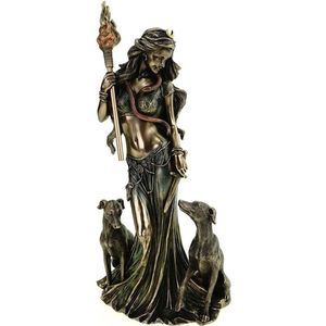 MadDeco - beeldje godin der magie - hekate - bronskleurig