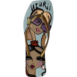 Uzurii Beach Printed Stella - Blauw