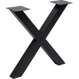 Tafelpoten X-frame zwart (set van 2) - Stalen tafelonderstel zwart - Tafelpoten zwart - X tafelpoten - Tafelpoten metaal zwart