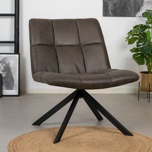 Industriële fauteuil Eevi antraciet eco-leer