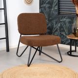 Bronx71® Teddy fauteuil Julia bruin - Zetel 1 persoons - Relaxstoel - Kleine fauteuil - Fauteuil bruin