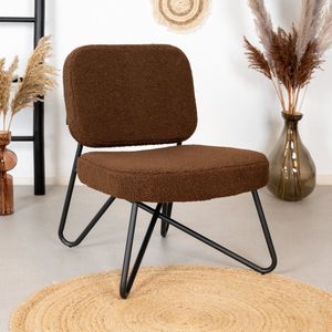 Bronx71�® Teddy fauteuil Julia bruin - Zetel 1 persoons - Relaxstoel - Kleine fauteuil - Fauteuil bruin