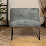 Bronx71® Fauteuil stof gemêleerd Merle antraciet - Zetel 1 persoons - Relaxstoel - Fauteuil grijs - Fauteuil zonder armleuningen