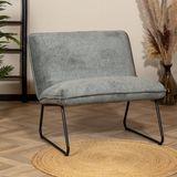 Bronx71® Fauteuil stof gemêleerd Merle antraciet - Zetel 1 persoons - Relaxstoel - Fauteuil grijs - Fauteuil zonder armleuningen