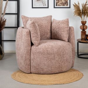 Bronx71® Fauteuil Ruby chenille stof roze