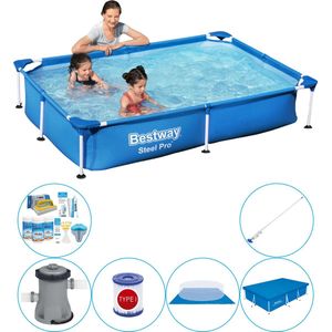 Steel Pro Rechthoekig 221x150x43 cm - Zwembad Super Deal