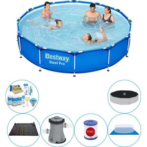 Steel Pro Rond 366x76 cm - Zwembad Combinatie Deal
