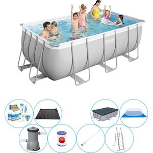 Power Steel Rechthoek 412x201x122 cm - Zwembad Combinatie Deal
