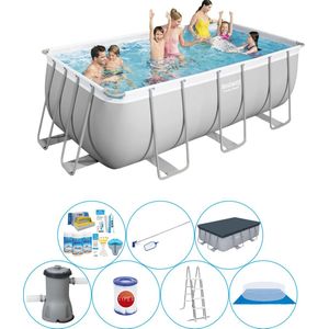 Power Steel Rechthoek 412x201x122 cm - Zwembad Combinatie Pakket