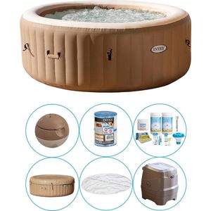 Intex - Bubble Massage - Jacuzzi - 196 x 71 cm - Beige - Inclusief Onderhoudspakket