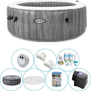 Intex - Greywood Deluxe - Jacuzzi - 196 x 71 cm - Grijs - Inclusief Onderhoudspakket